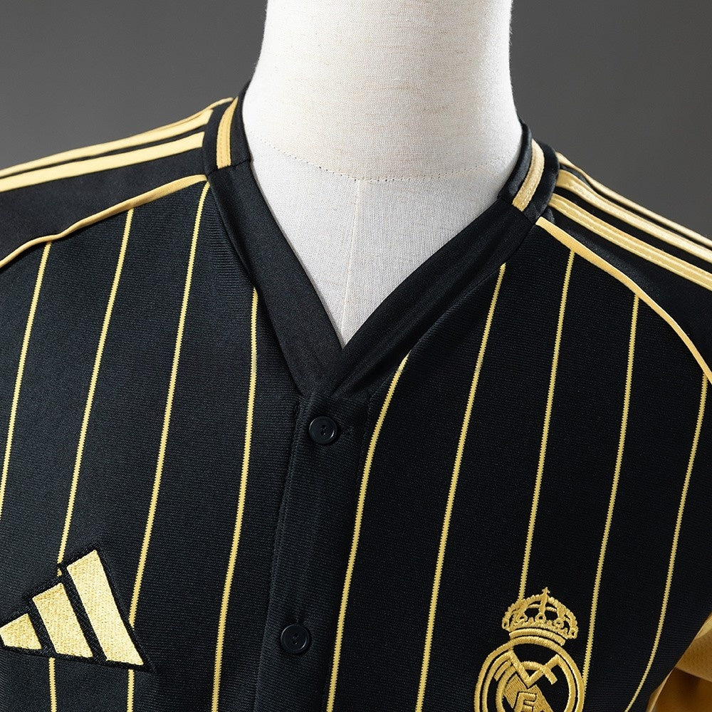 Real Madrid Jersey 25/26 Black Gold Baseball Kit