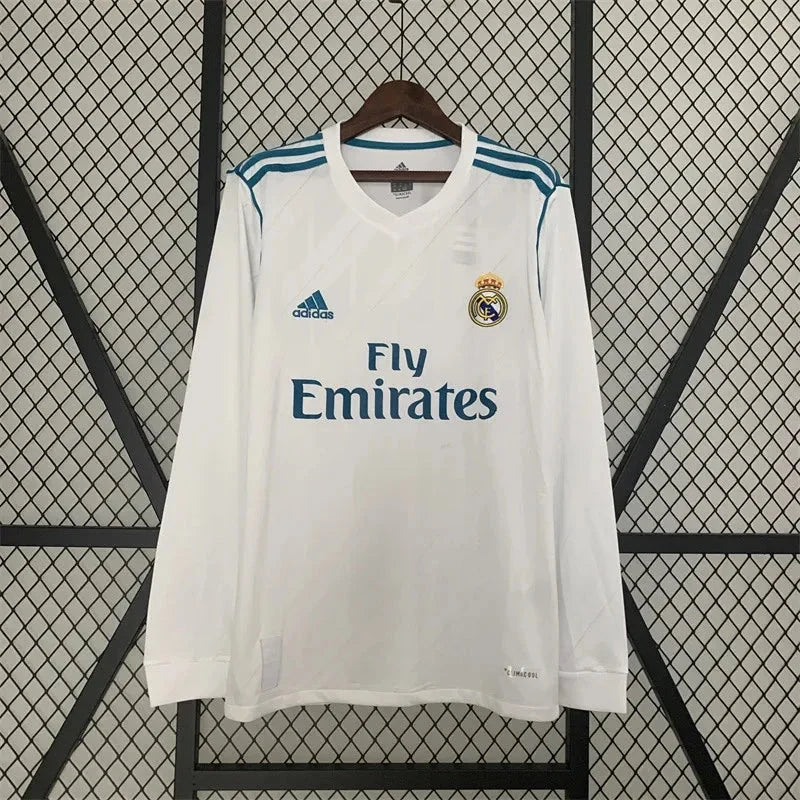 Retro Real Madrid Home Kit 17/18 Long Sleeves football Jersey