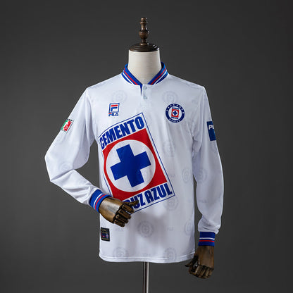 Retro Cruz Azul Away Jersey 1998 Long Sleeves Football Kit Soccer Shirt