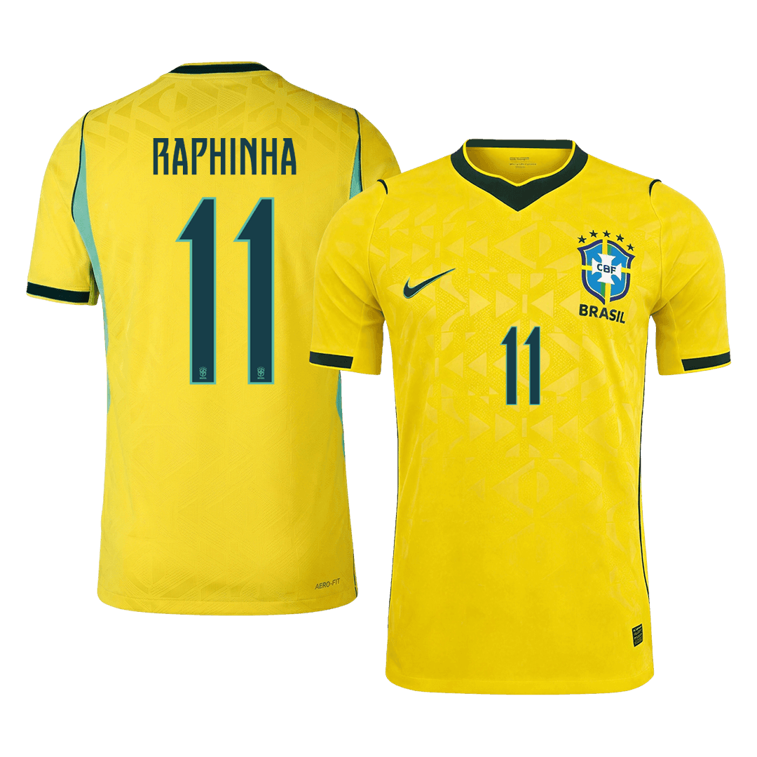 RAPHINHA #11 Mens Brazil World Cup Home Jersey 2026 - Player Version (Slim Fit)