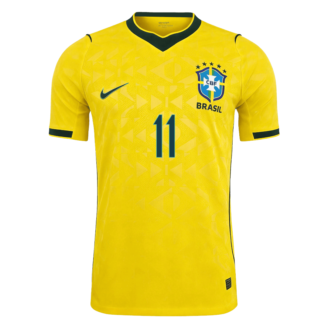 RAPHINHA #11 Mens Brazil World Cup Home Jersey 2026 - Player Version (Slim Fit)