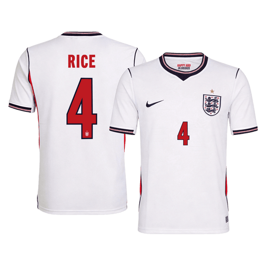 RICE #4 Mens England World Cup Home Jersey 2026