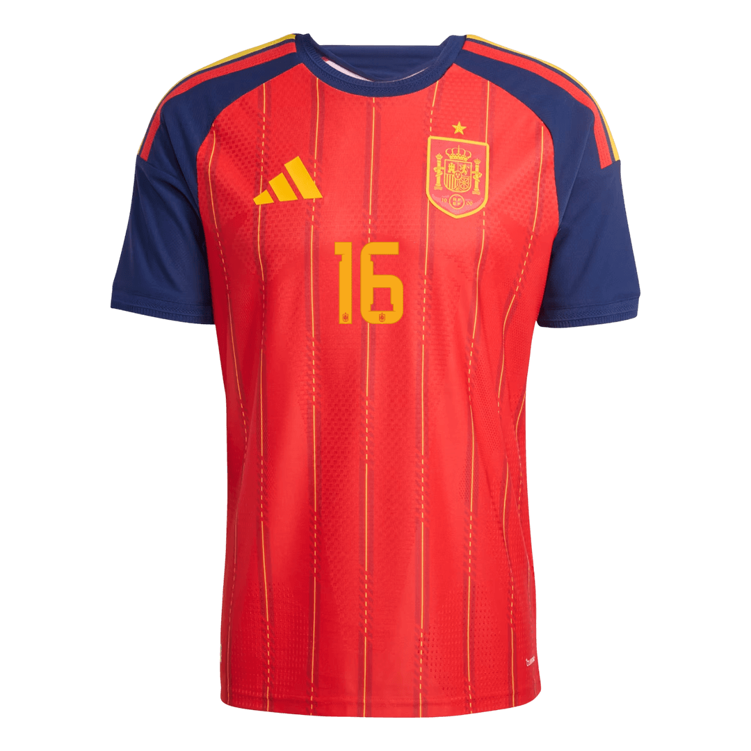 RODRIGO #16 Mens Spain World Cup Home Jersey 2026 - Player Version (Slim Fit)