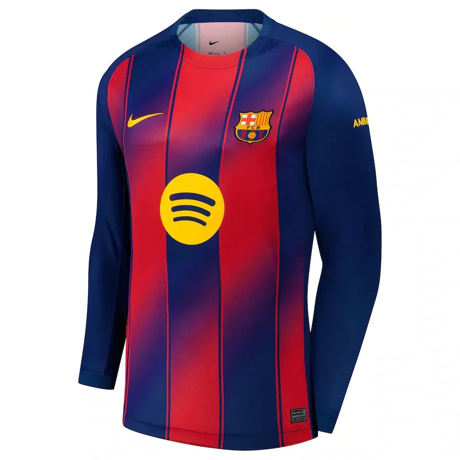 Nike Men's FC Barcelona Home Stadium Long Sleeve Dri-FIT Soccer Jersey 25/26