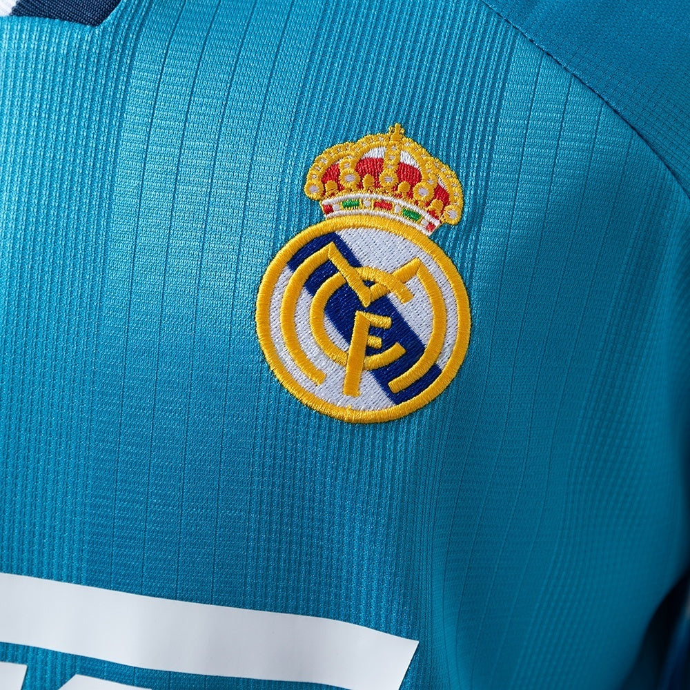Real Madrid Third Jersey 1999-00 Retro Long Sleeves Football Kit Soccer Shirt