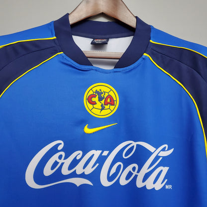 Retro Club America Jersey 2001-02 Away Blue Football Kit Soccer Jersey