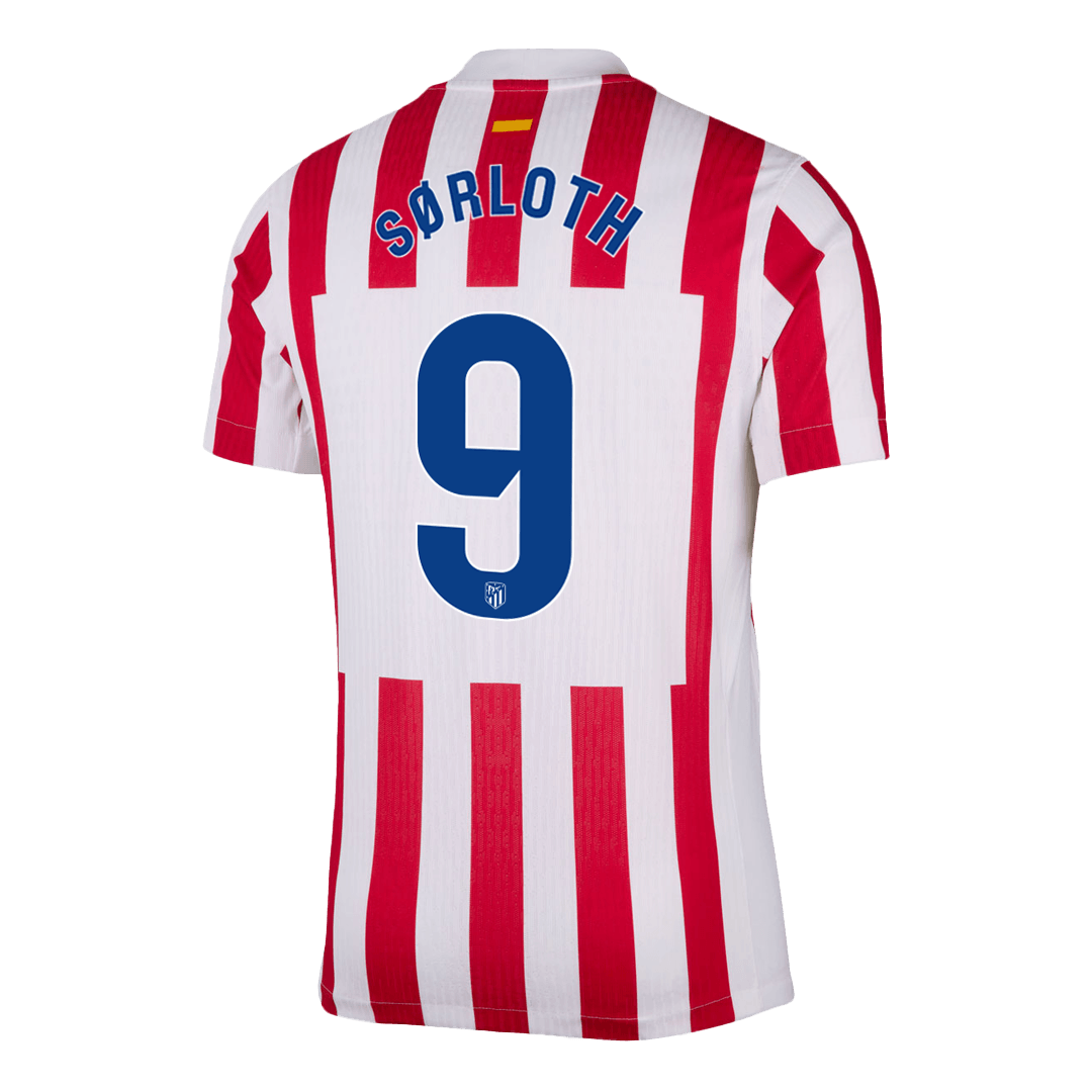 SØRLOTH #9 Mens Atletico Madrid Home Jersey 2025/26 - Player Version (Slim Fit)