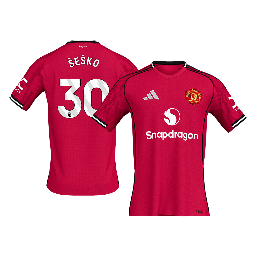 ŠEŠKO #30 Mens Manchester United Home Jersey 2025/26 [PREMIUM]