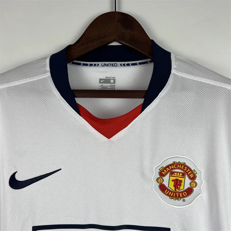 Retro Manchester United Jersey 2007/08 Away Long Sleeve Football Kit Soccer Shirt