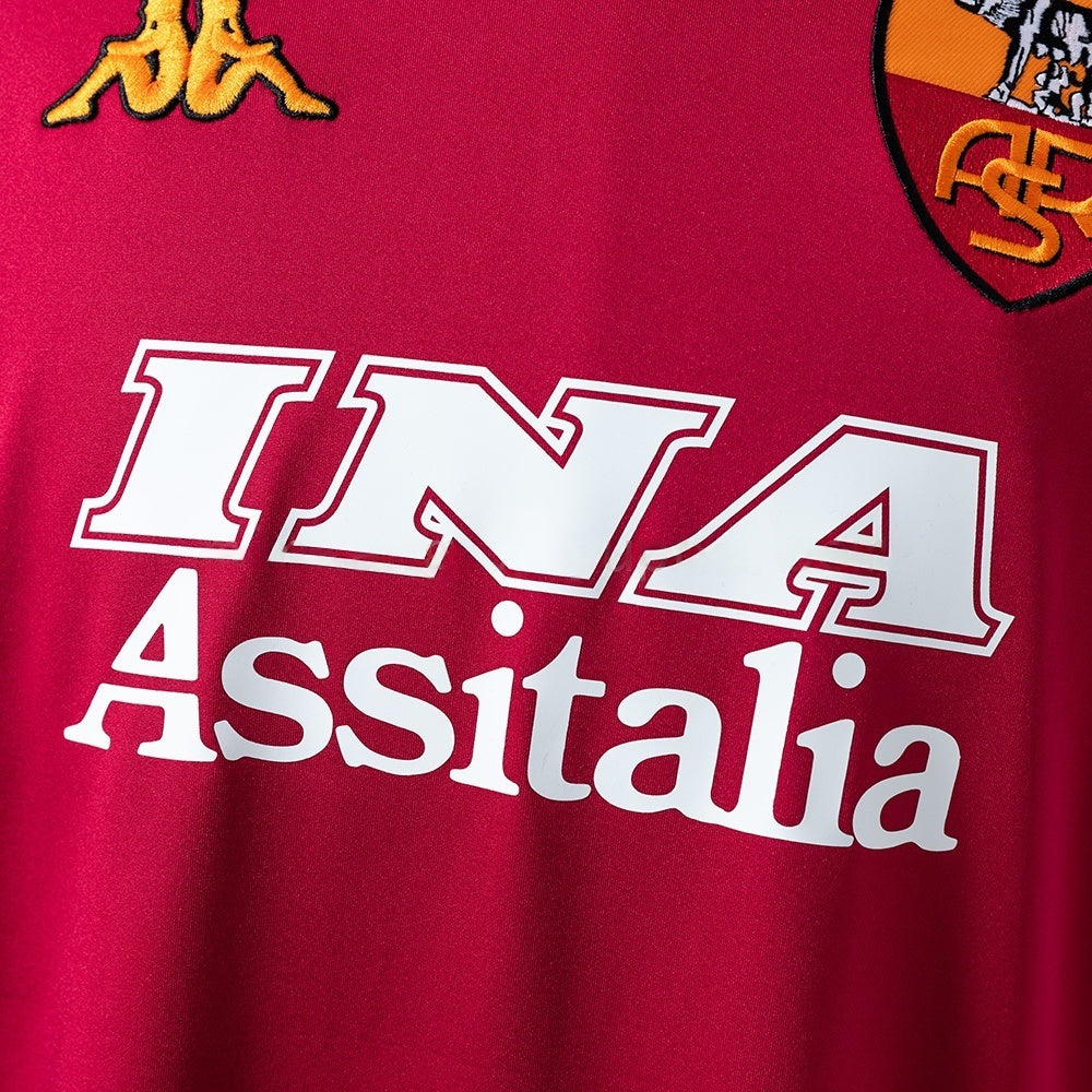 Retro Rome Home Jersey 2000-01 Long Sleeves Football Kit Soccer Shirt