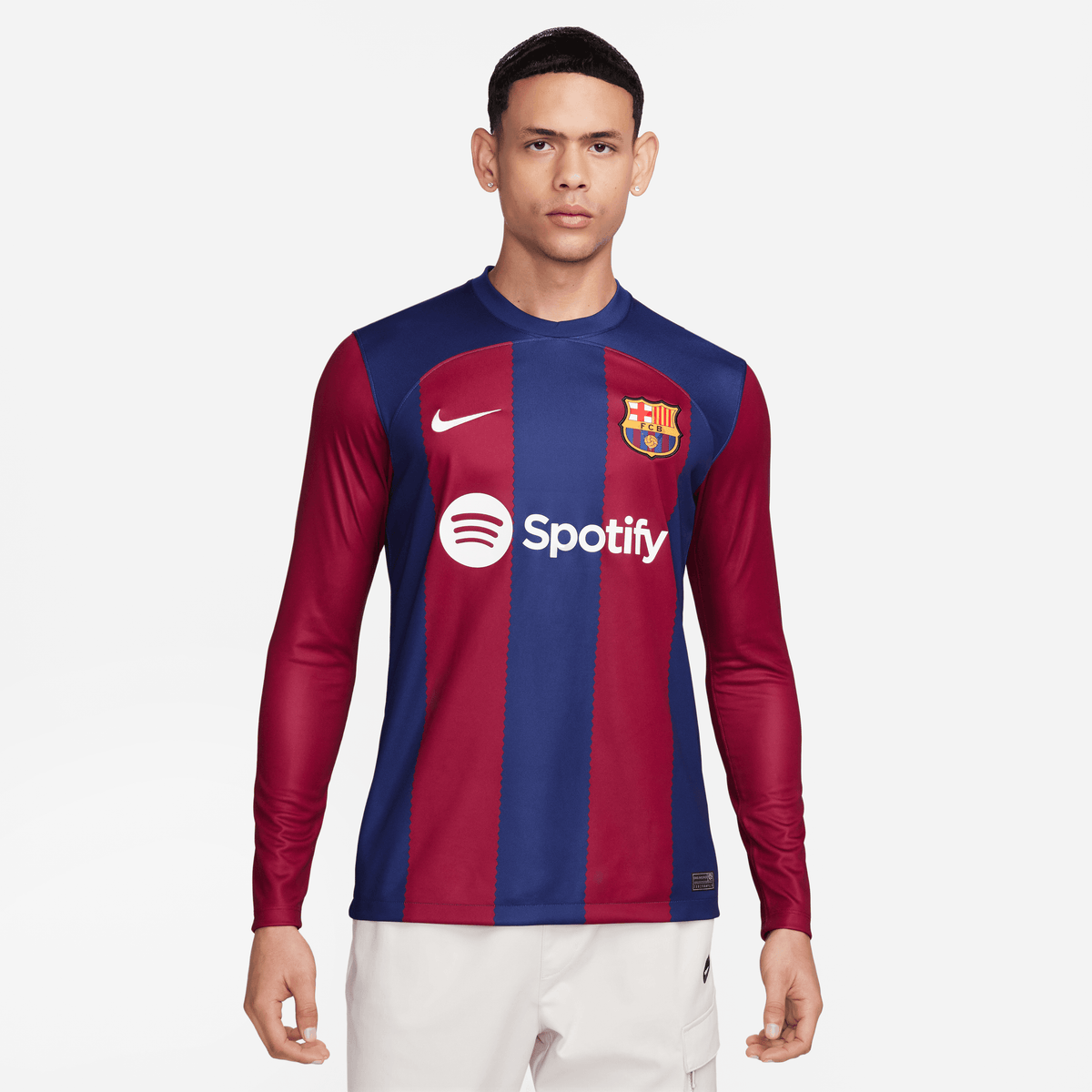 Nike Men's FC Barcelona Stadium Home Long Sleeve Dri-FIT Soccer Jersey 23/24