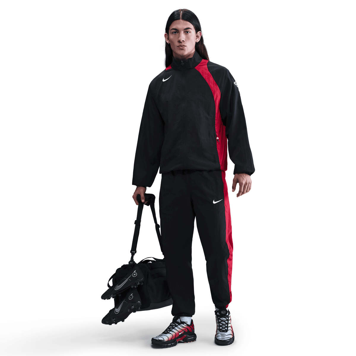 Nike Total 90 Men's Repel Soccer Track Jacket-Black/Gym Red