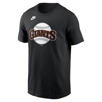 Nike San Francisco Giants Cooperstown Collection Team Logo T-Shirt- Black
