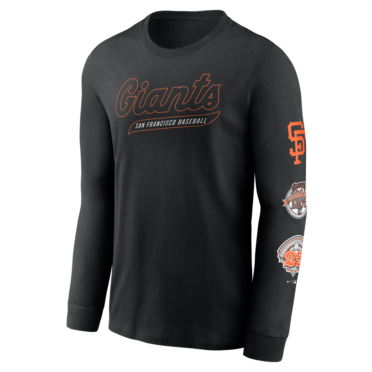 Nike San Francisco Giants Cooperstown Collection Knockout Long Sleeve T-Shirt-Black