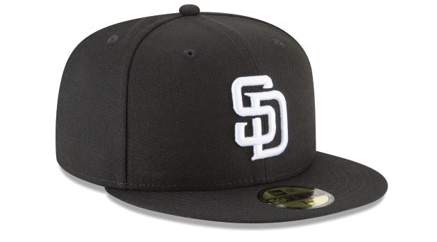 SAN DIEGO PADRES NEW ERA BASIC COLLECTION FITTED 59FIFTY-BLACK AND WHITE