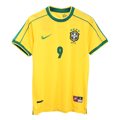 Retro RONALDO #9 1998 Mens Brazil World Cup Home Jersey