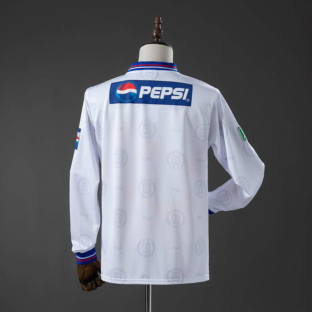 Retro Cruz Azul Away Jersey 1998 Long Sleeves Football Kit Soccer Shirt