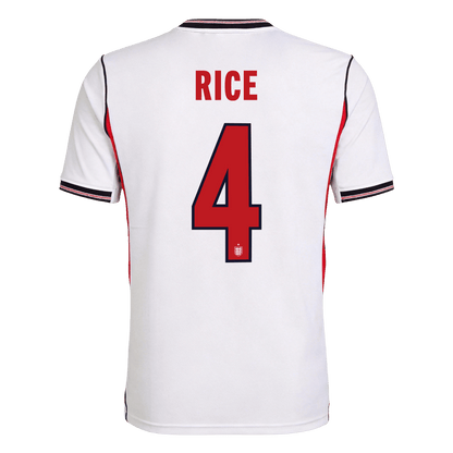 RICE #4 Mens England World Cup Home Jersey 2026