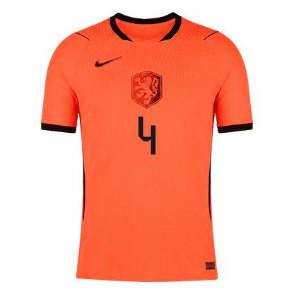 VIRGIL #4 Mens Netherlands World Cup Home Jersey 2026 - Player Version (Slim Fit)