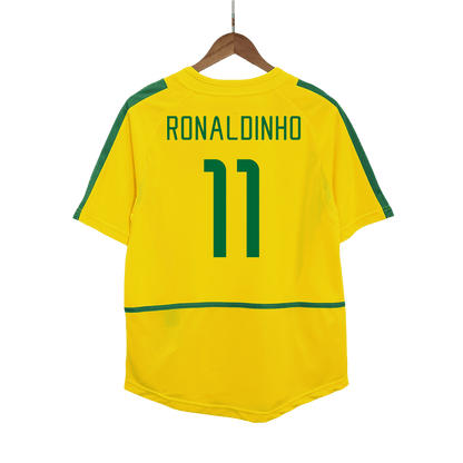 Retro RONALDINHO #11 2002/03 Mens Brazil Home Jersey