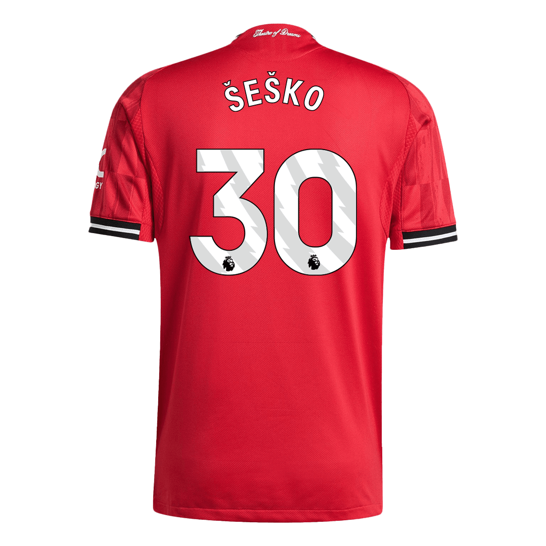 ŠEŠKO #30 Mens Manchester United Home Jersey 2025/26 - Player Version (Slim Fit)