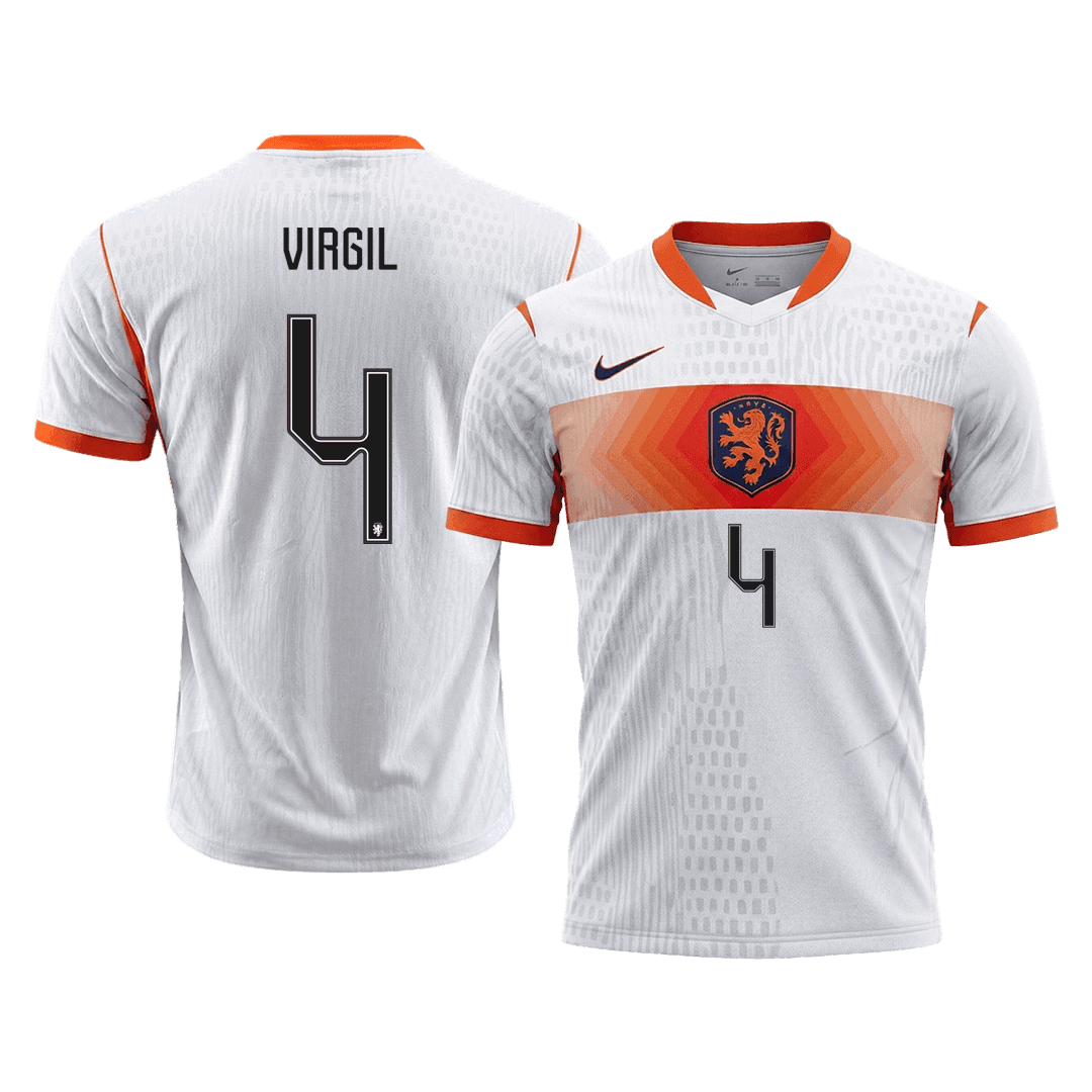 VIRGIL #4 Mens Netherlands World Cup Away Jersey 2026 - Player Version (Slim Fit)