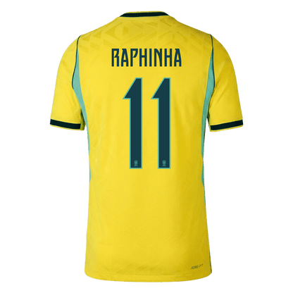 RAPHINHA #11 Mens Brazil World Cup Home Jersey 2026 - Player Version (Slim Fit)