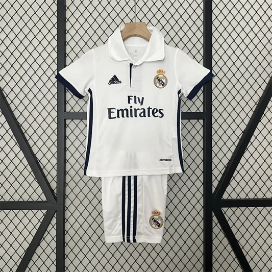 Retro Kids Real Madrid Home Jersey 16/17