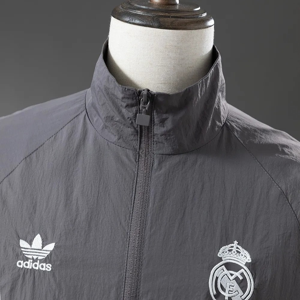 Real Madrid Windbreaker 2025/26 Grey Football Kit